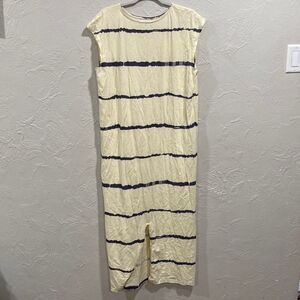 WVN for YOU Beachy Boho Organic Cotton Striped
Maxi T-Shirt Dress Size Large
